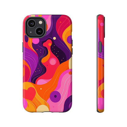 Love Vibes – Retro Abstract Groove Phone Case for iPhone, Google Pixel, Samsung