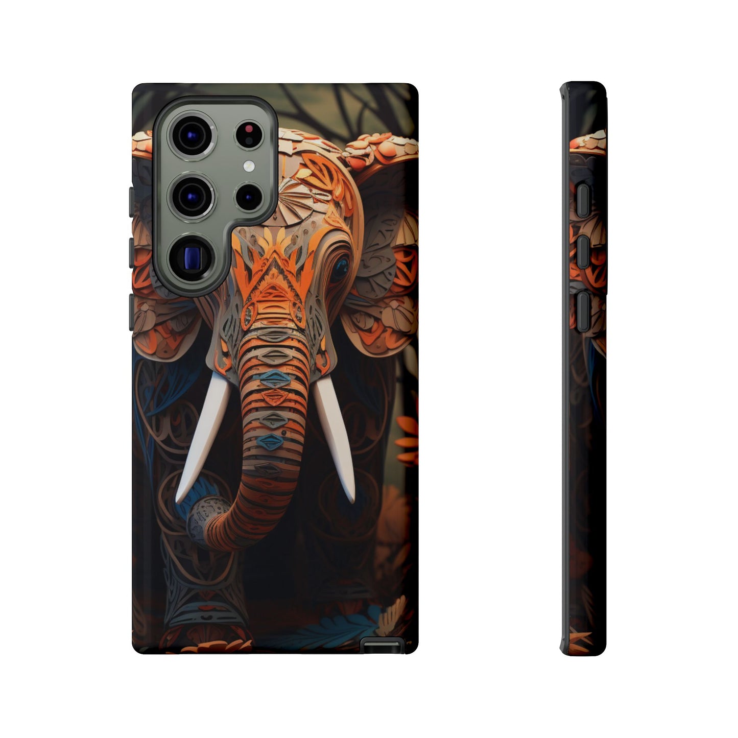 Elegant Artistic Elephant Mobile Cover – Intricate Paper-Cut Design