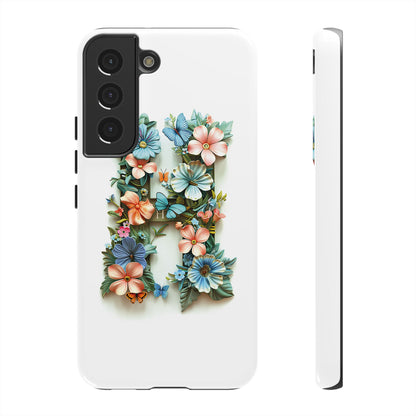 Floral Letter H Phone Case – Personalized Aesthetic Cover for iPhone, Samsung & Google Pixel
