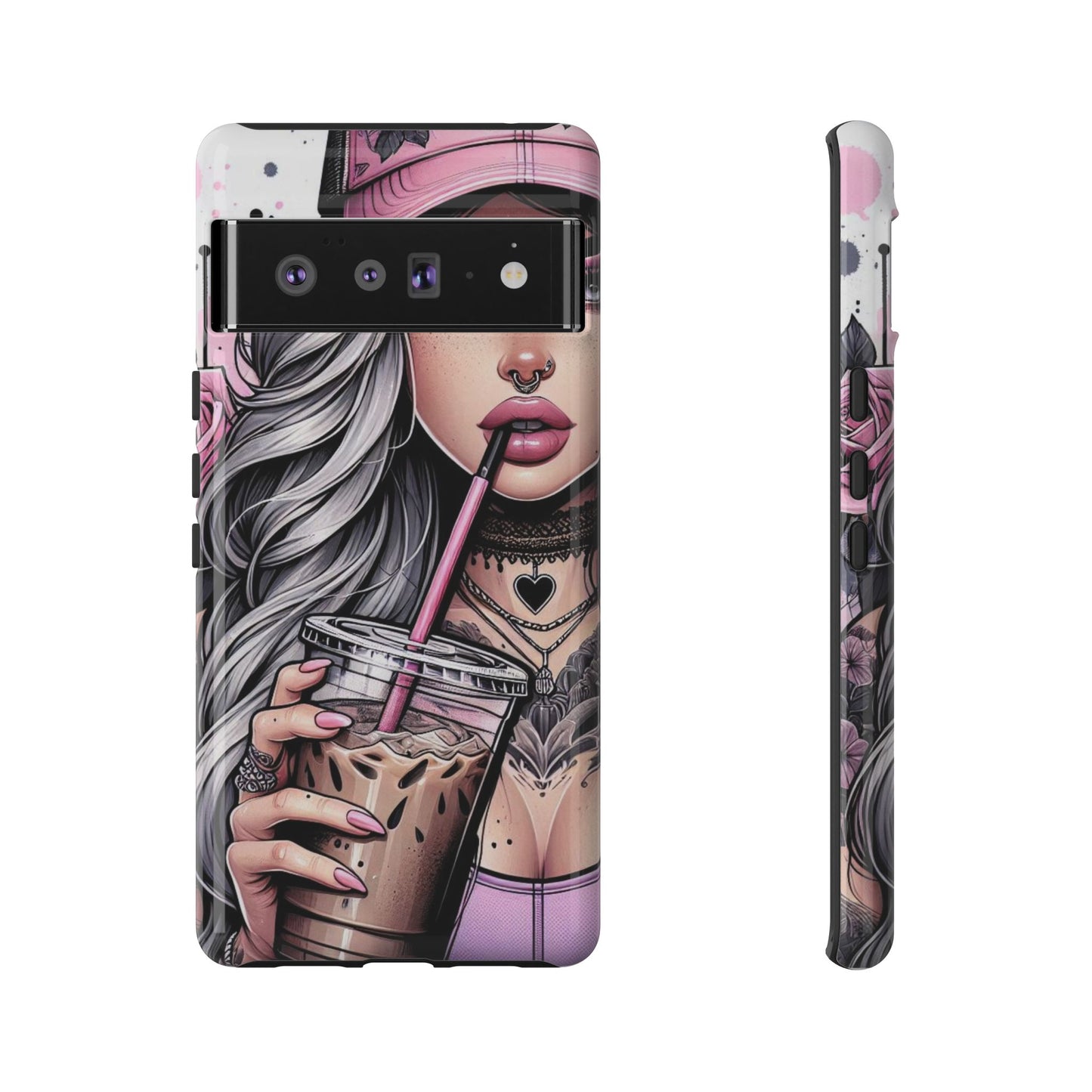 Pink Aesthetic Rebel – Iced Coffee & Inked Beauty Mobile Cover