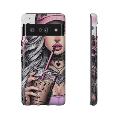Pink Aesthetic Rebel – Iced Coffee & Inked Beauty Mobile Cover