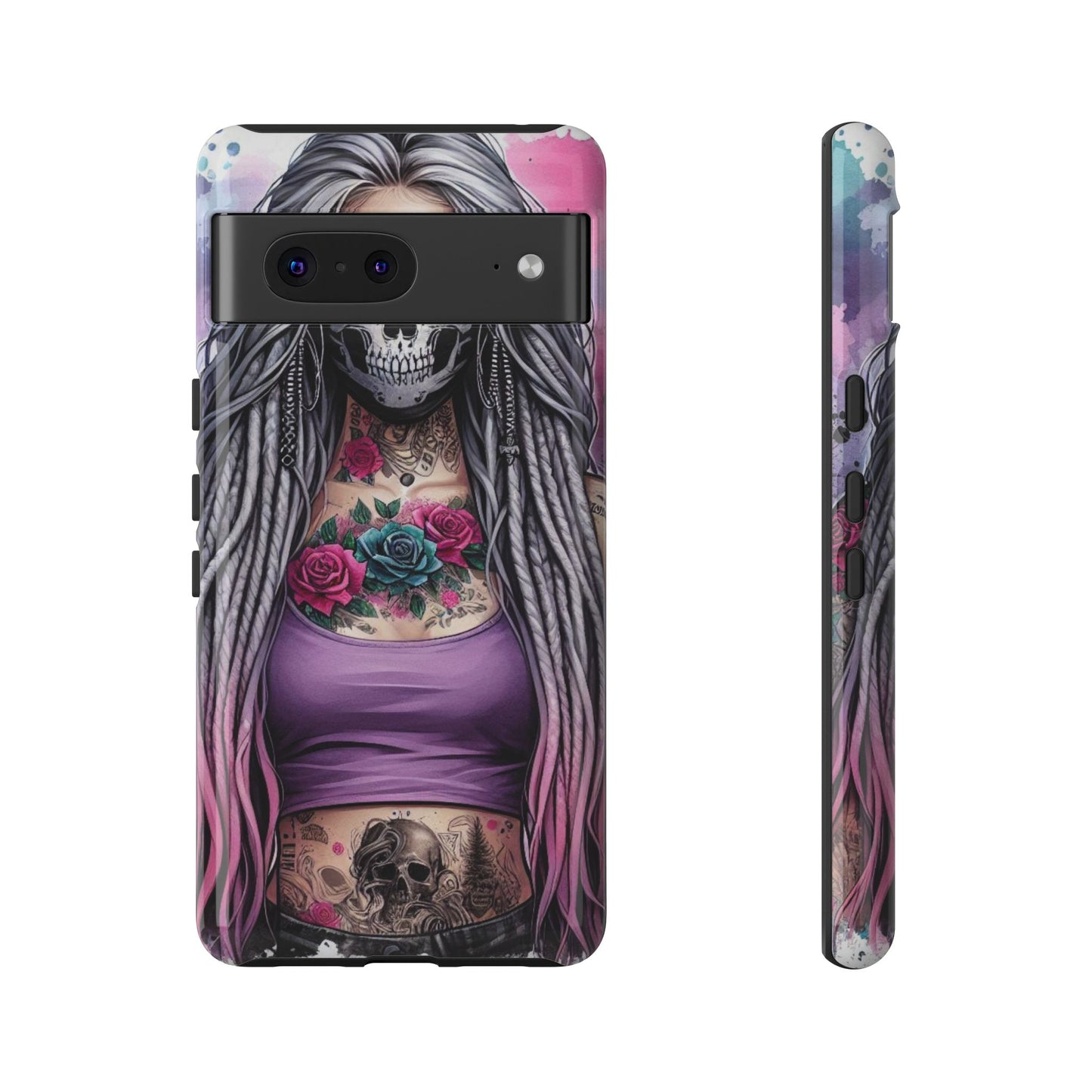 Shadow Rebel – Gothic Dreadlocks & Skull Mask Mobile Cover