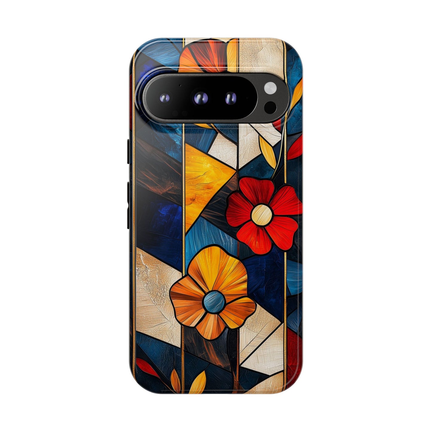 Bloomlines – Geometric Floral Stained Glass Phone Case for iPhone, Samsung & Pixel