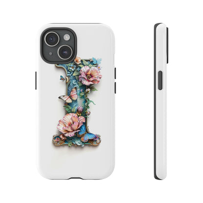 Floral Letter I Phone Case – Personalized Aesthetic Cover for iPhone, Samsung & Google Pixel