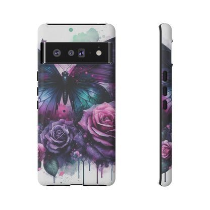Mystic Bloom – Vibrant Butterfly & Rose Art Mobile Cover