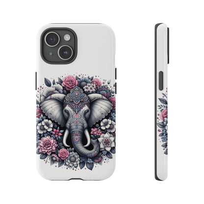 Ornate Floral Elephant Mobile Cover – Elegant Bohemian Art