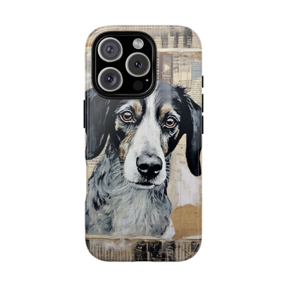 Rustic Dog Portrait – Vintage Collage Style