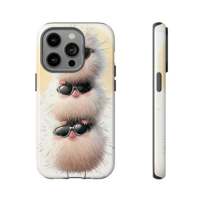 Fluffy Stack Anime Phone Case – Cute Furry Creatures with Sunglasses, Kawaii Aesthetic Design for iPhone, Samsung & Google Pixel