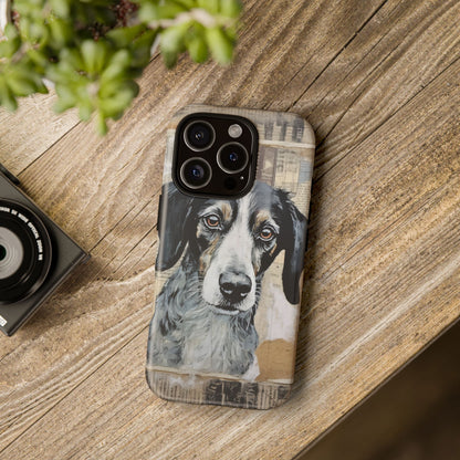 Rustic Dog Portrait – Vintage Collage Style