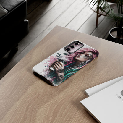 Boho Rebel – Vibrant Dreadlocks & Tattooed Coffee Lover Mobile Cover