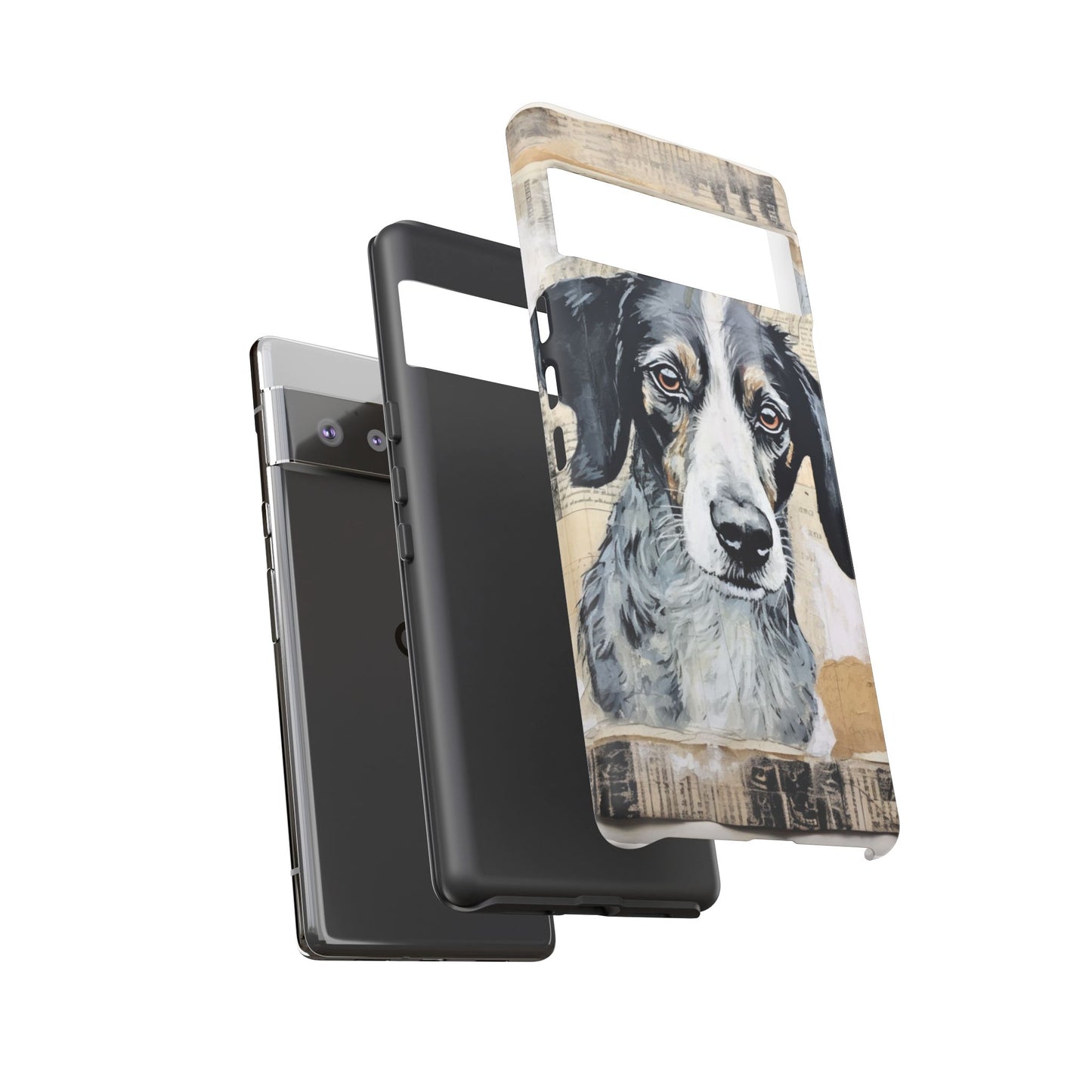 Rustic Dog Portrait – Vintage Collage Style