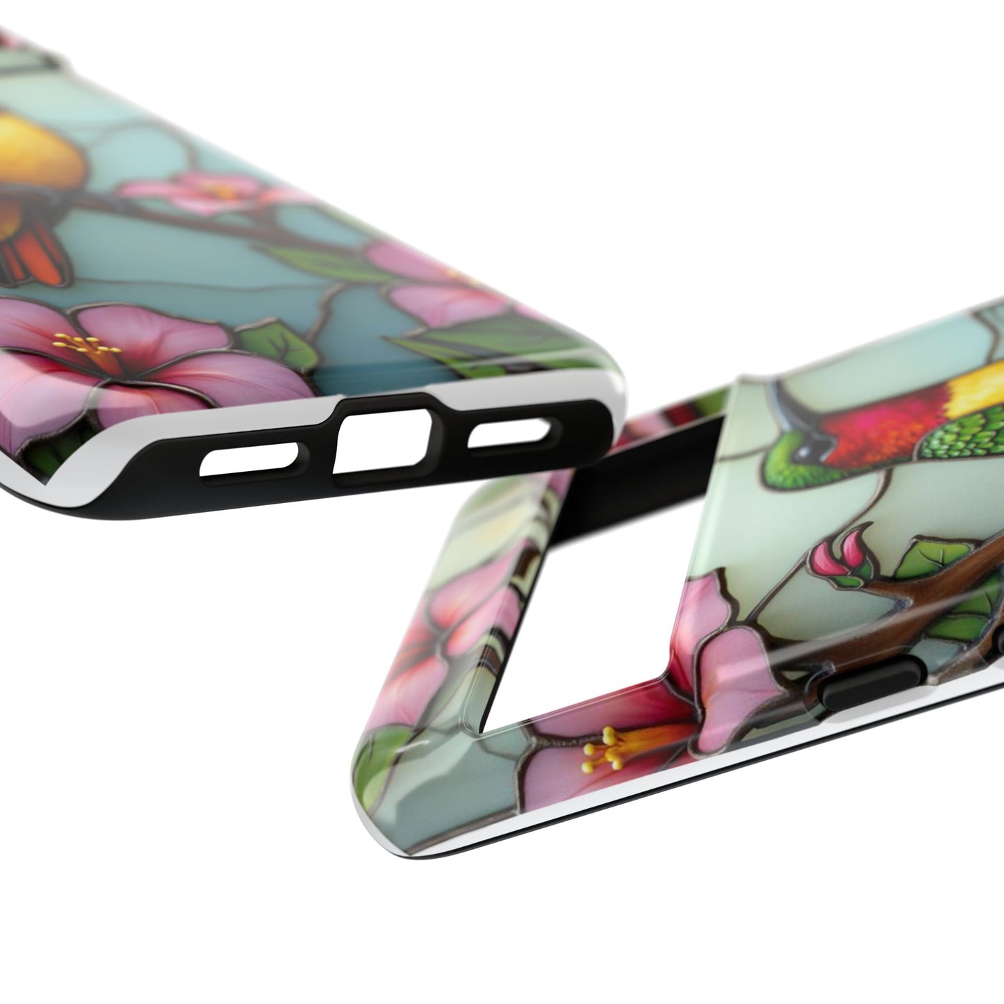 Elegant Hummingbird with Floral Mosaic | Artistic Nature Design