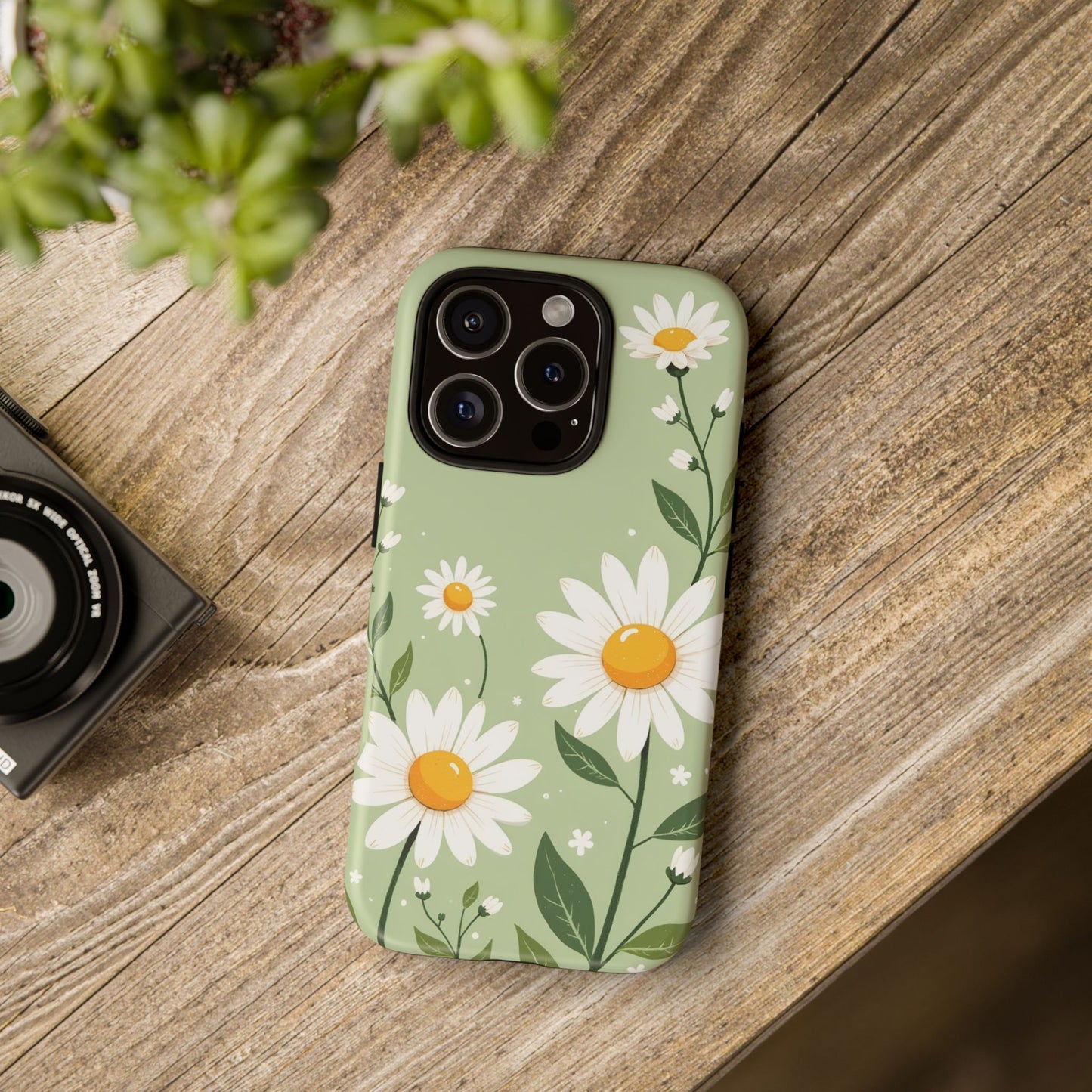 Green Floral Case, Daisy Pattern Design, Iphone Case Design, Perfect Gift For Her