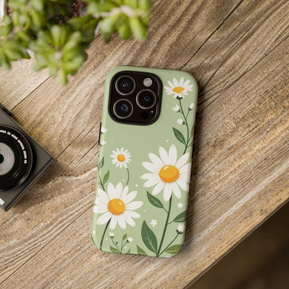 Green Floral Case, Daisy Pattern Design, Iphone Case Design, Perfect Gift For Her