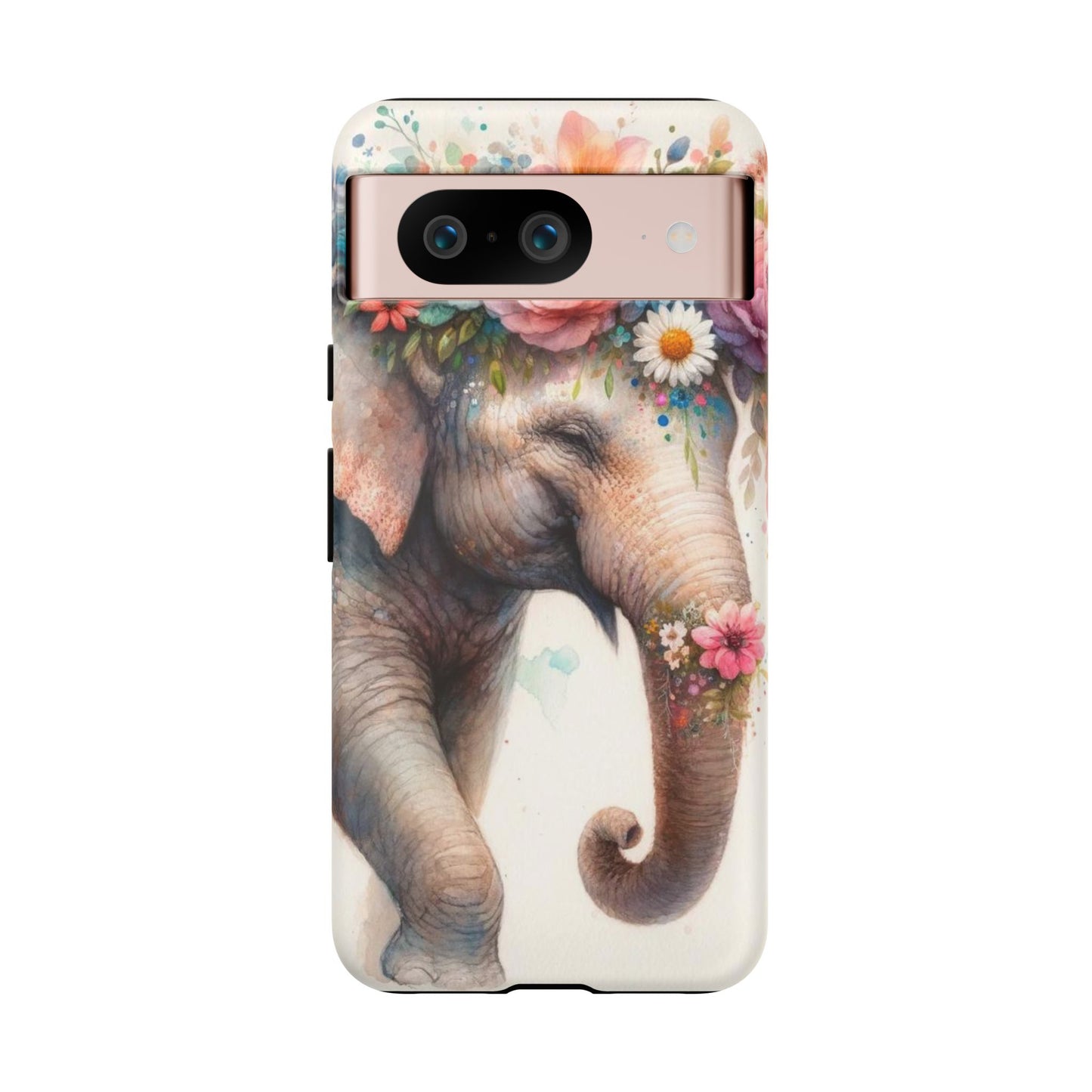 Joyful Floral Elephant Mobile Cover – Whimsical Watercolor Art