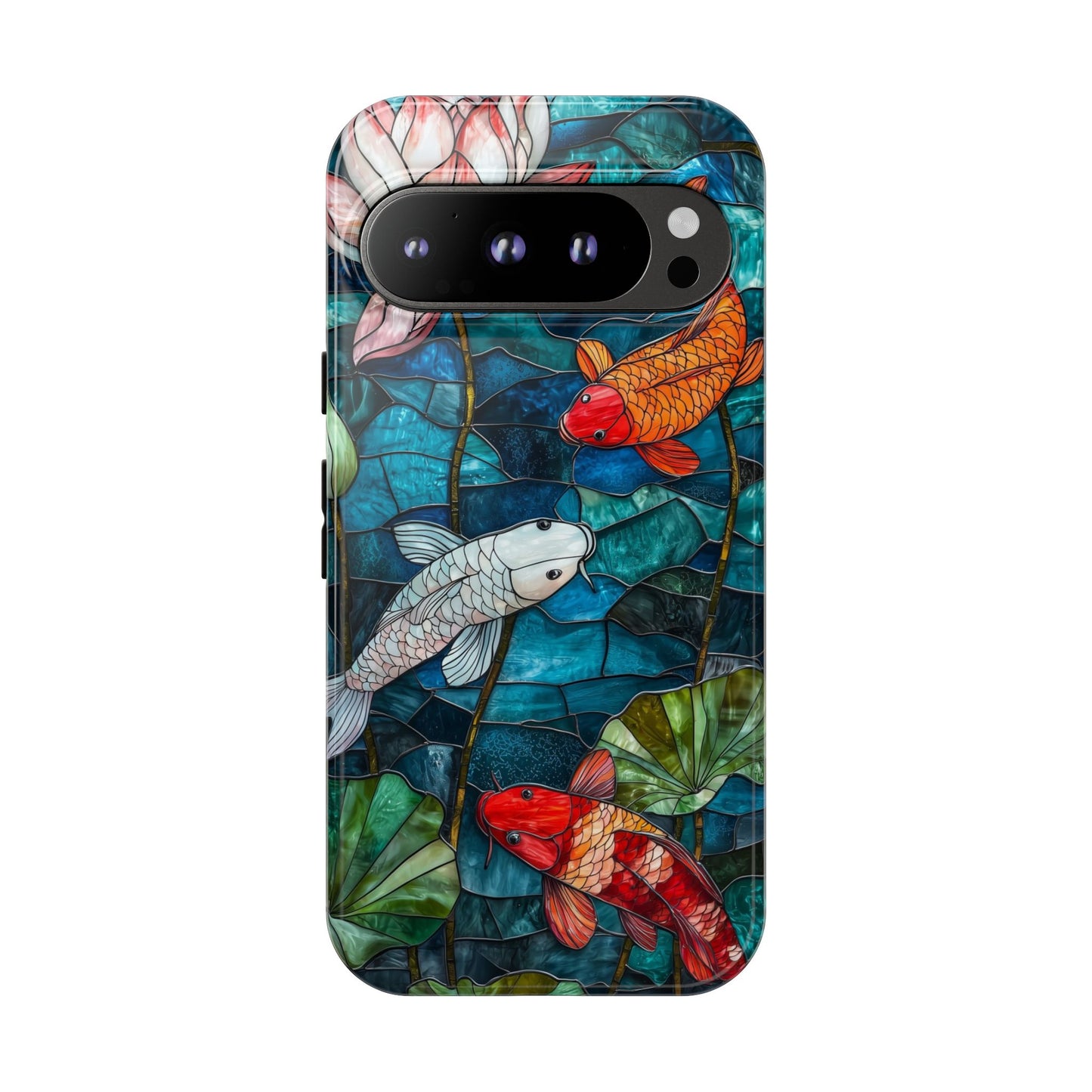 Lotus Serenity" – Koi Pond Stained Glass Case or iPhone, Samsung & Pixel