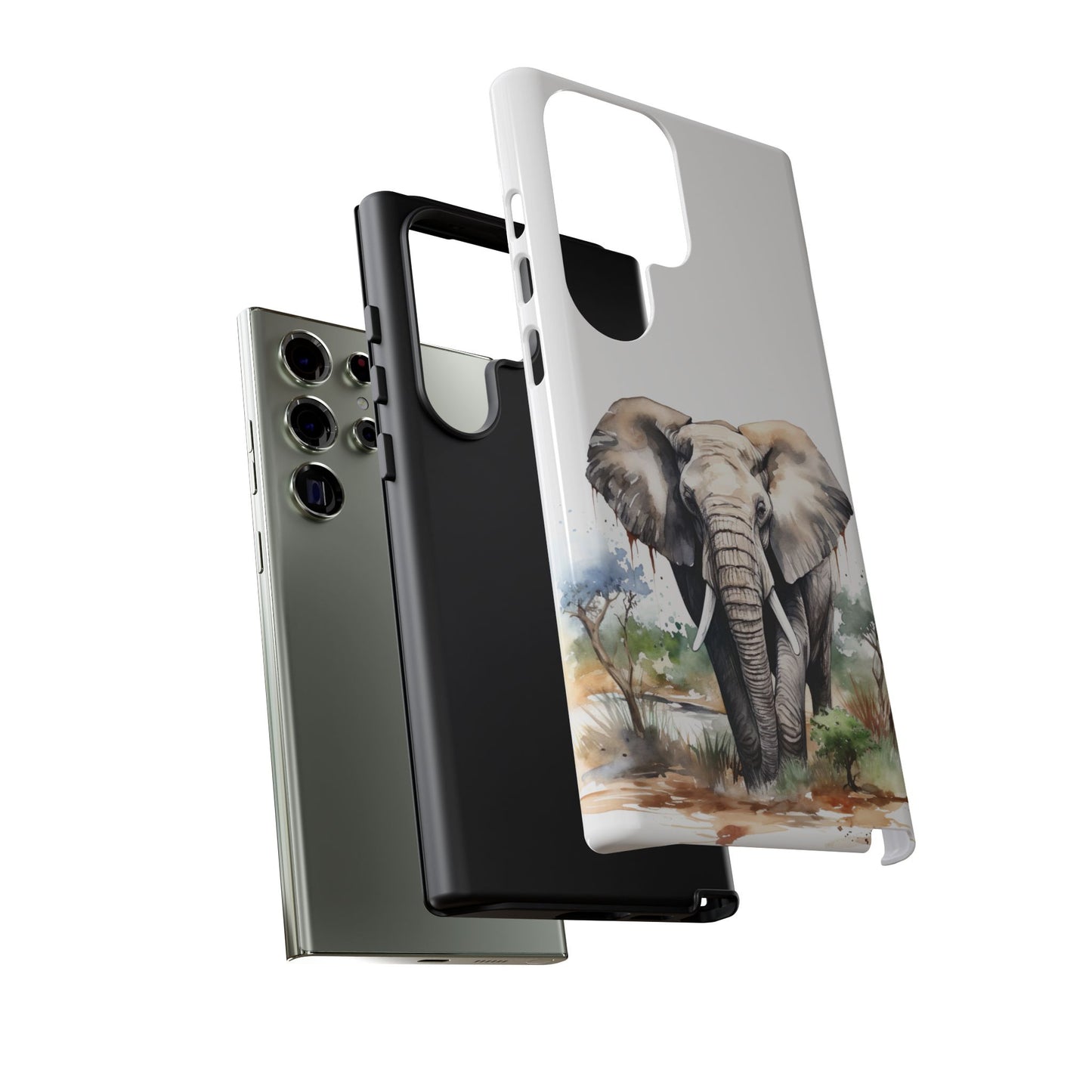 Safari Watercolor Elephant Mobile Cover – Artistic Wildlife Design