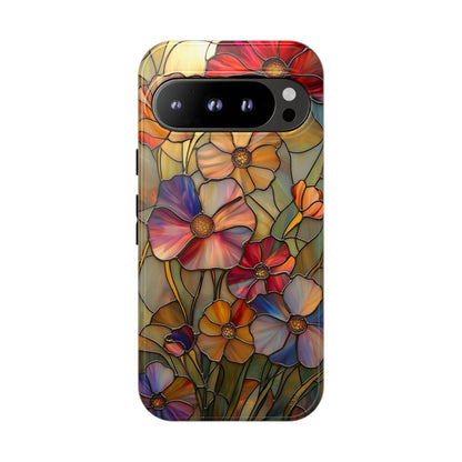 Whispers of Spring – Stained Glass Wildflower Phone Case for iPhone, Samsung & Pixel
