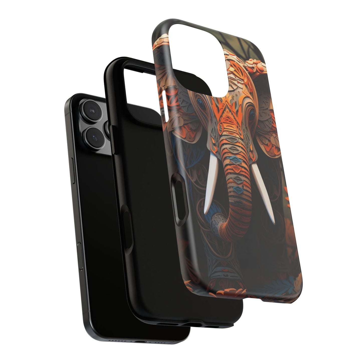 Elegant Artistic Elephant Mobile Cover – Intricate Paper-Cut Design