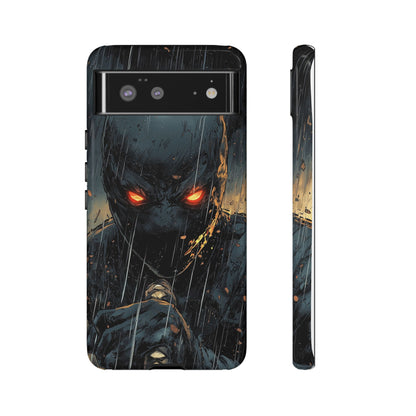 Shadowblade Vengeance | Dark Comic Assassin in the Rain Phone Case for iPhone, Samsung & Pixel