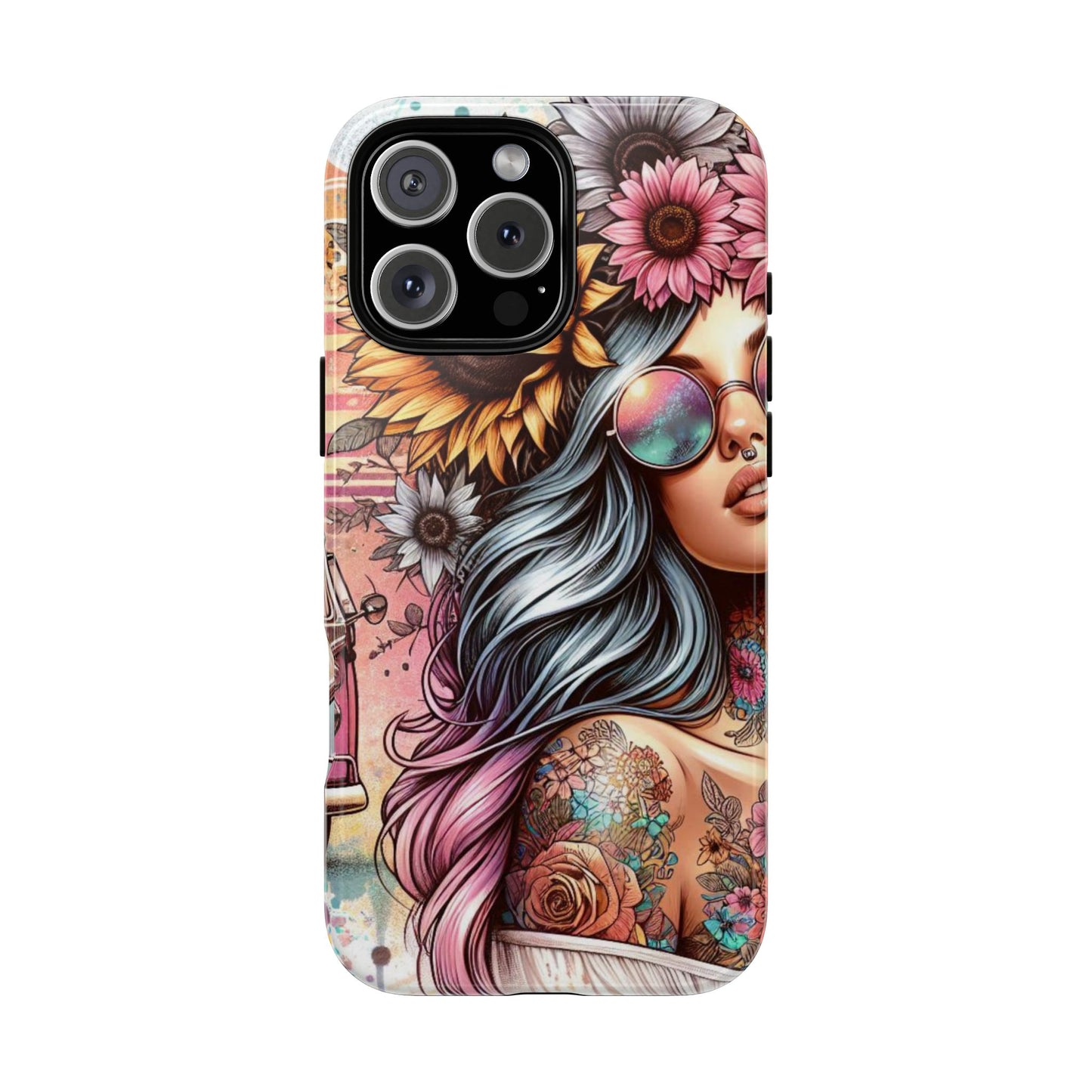 Retro Boho Wanderer – Sunflower Hippie Van Mobile Cover