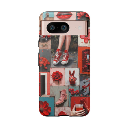 Red Sneakers & Roses Collage Phone Case