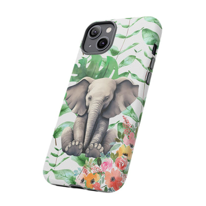 Cute Baby Elephant Mobile Cover – Floral & Tropical Aesthetic