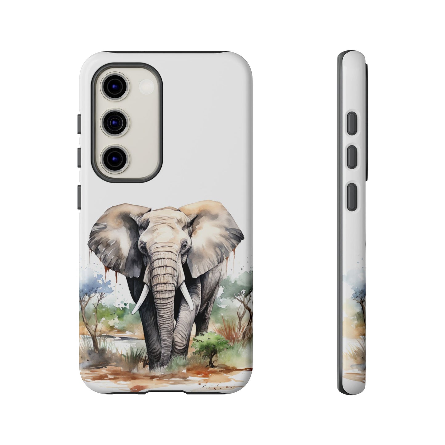 Safari Watercolor Elephant Mobile Cover – Artistic Wildlife Design