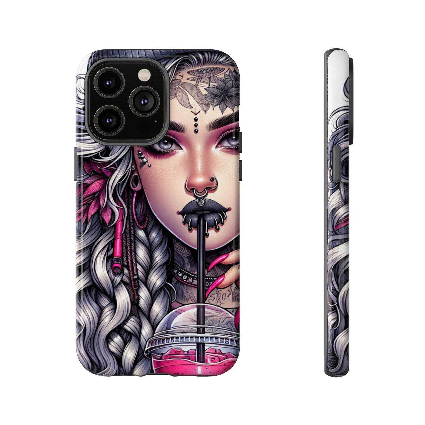 Icy Rebel – Silver Dreads & Edgy Street Chic Mobile Cover