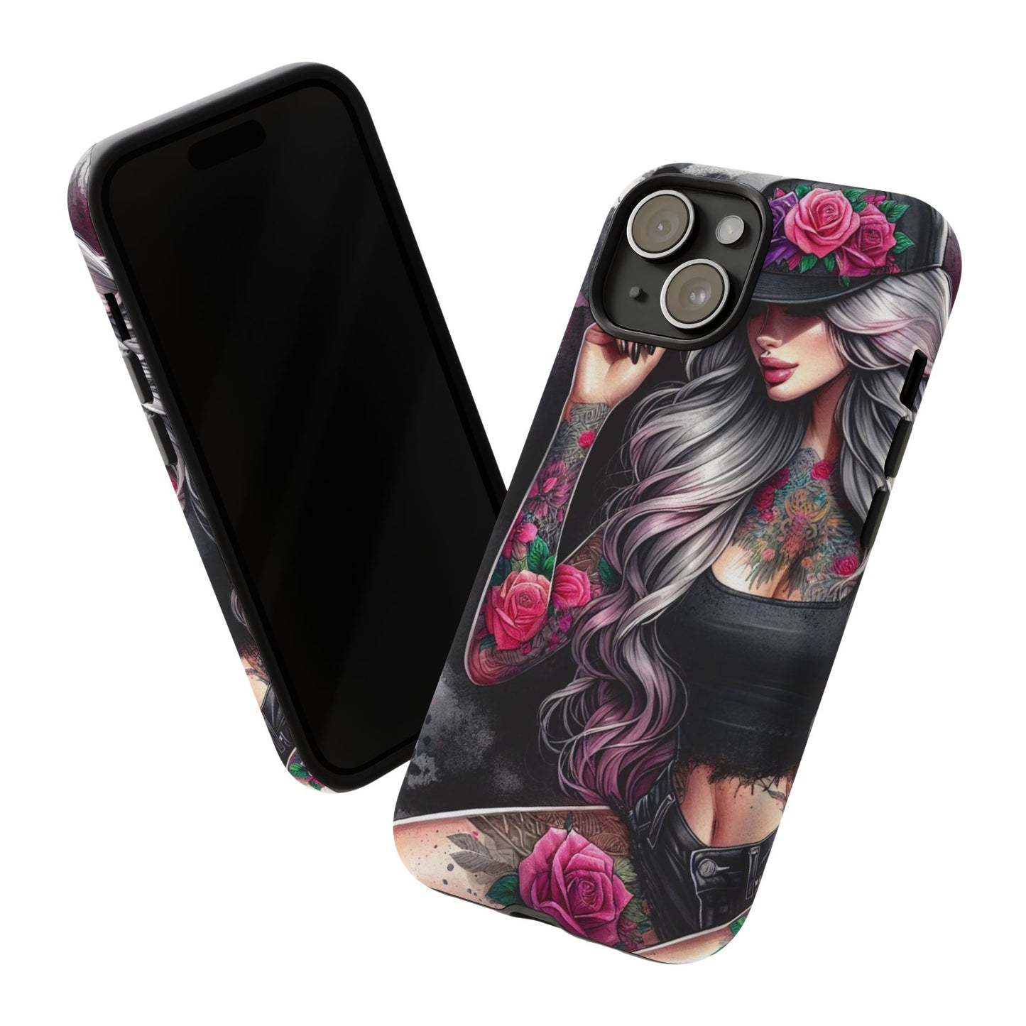 Ink & Roses – Edgy Floral Rebel Mobile Cover