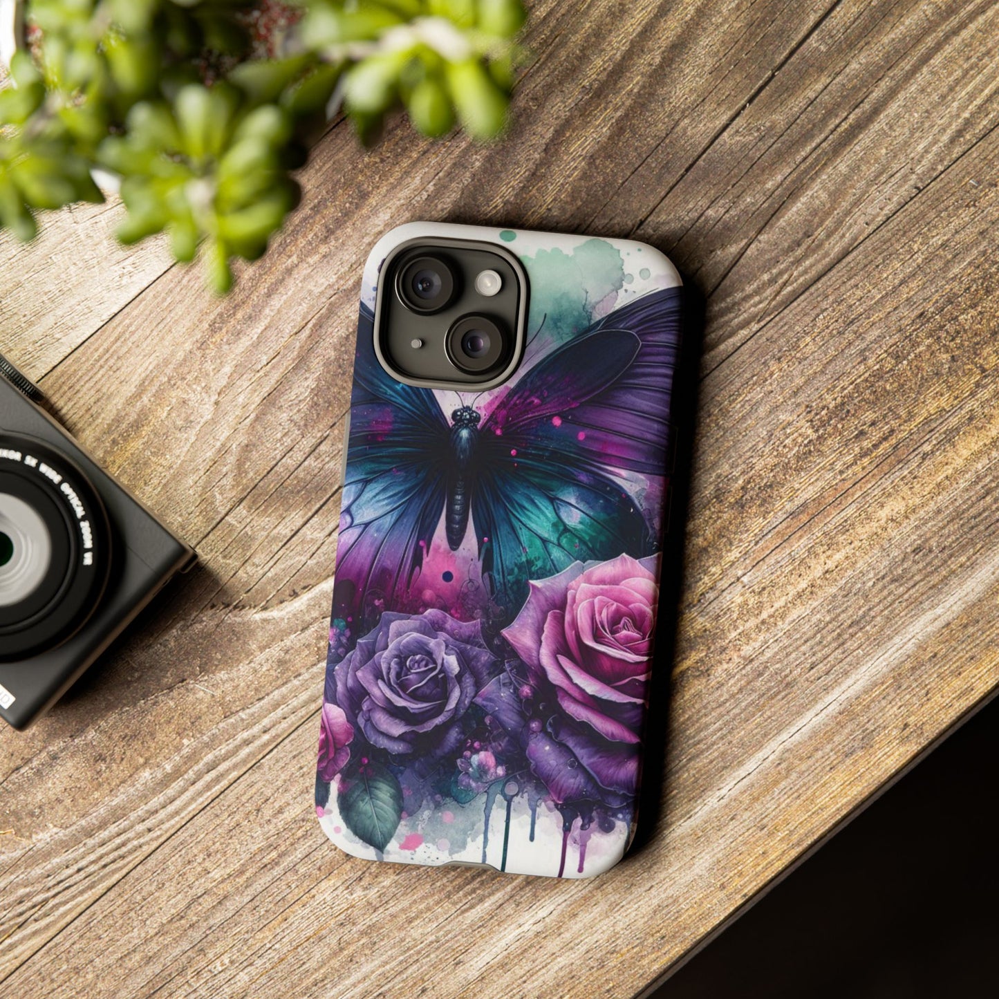 Mystic Bloom – Vibrant Butterfly & Rose Art Mobile Cover