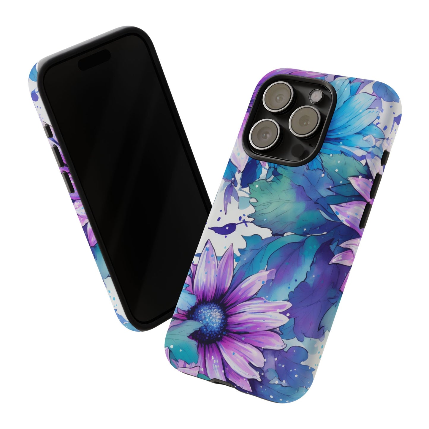 Dreamy Blue & Purple Floral Watercolor Mobile Case