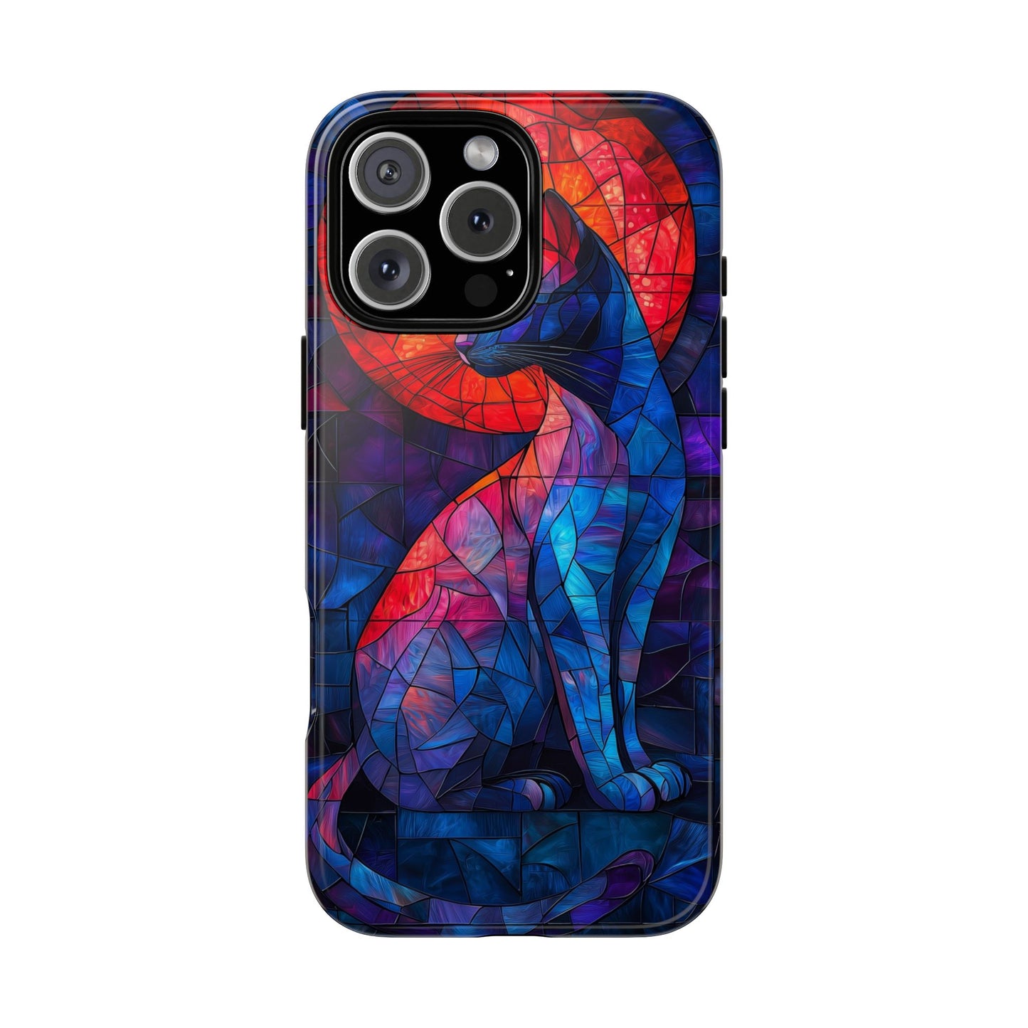 Mystic Paws – Stained Glass Cat Phone Case for iPhone, Samsung & Pixel
