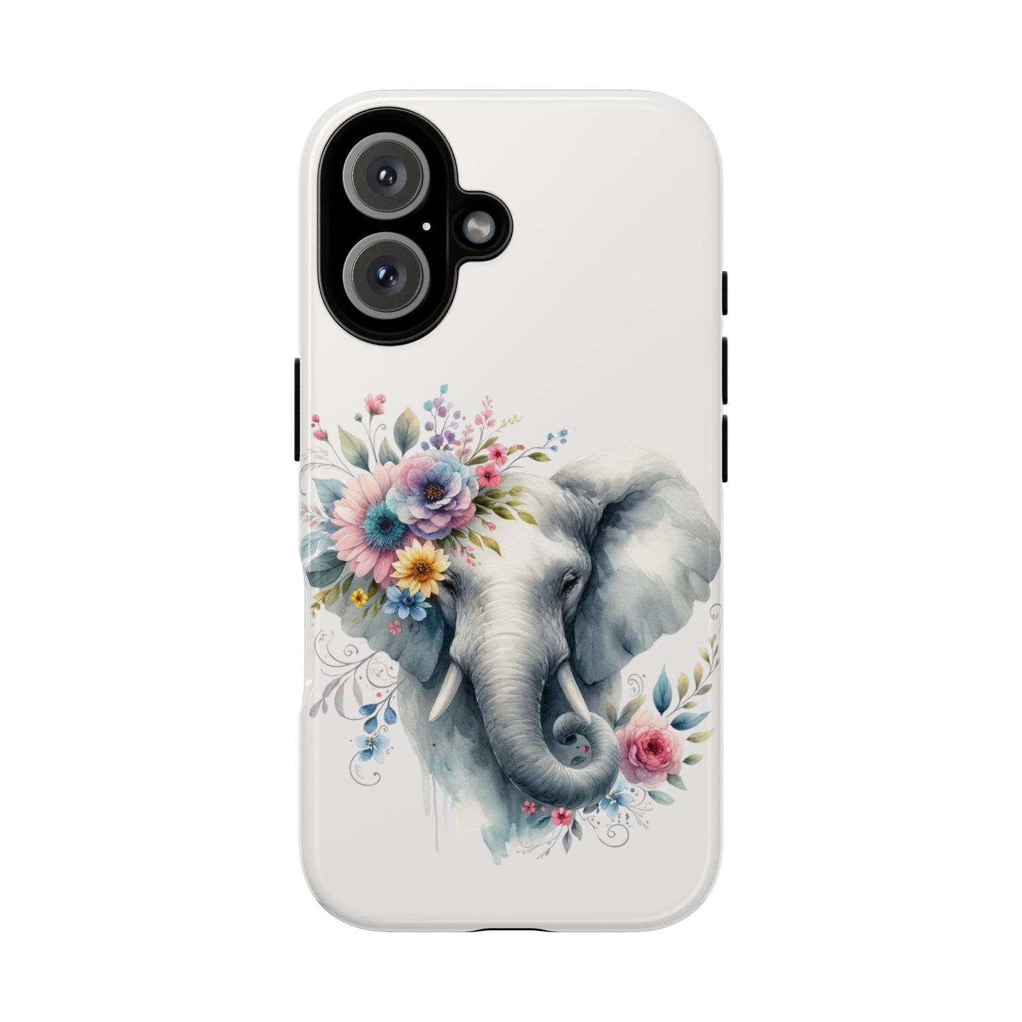 Floral Elephant Mobile Cover – Elegant Watercolor Art