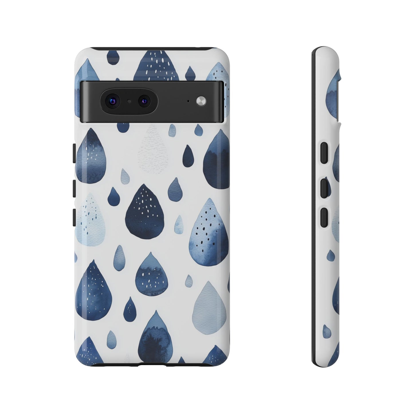Indigo Rain Drops Watercolor Phone Case for iPhone, google Pixel & Samsung