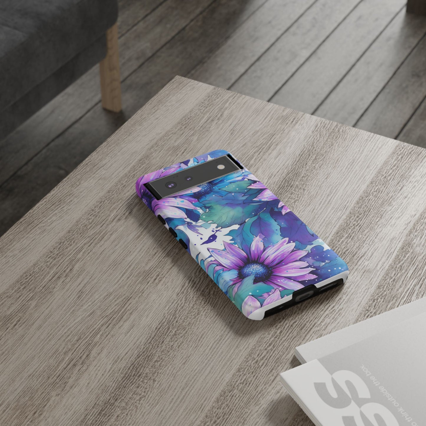 Dreamy Blue & Purple Floral Watercolor Mobile Case