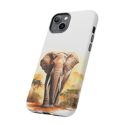 Safari Elephant Watercolor Mobile Cover – Majestic Wildlife Art