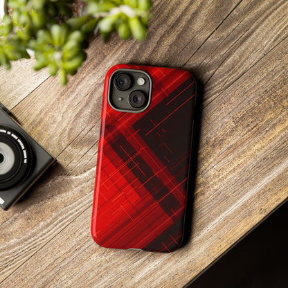 Abstract Red and Black Geometric Pattern