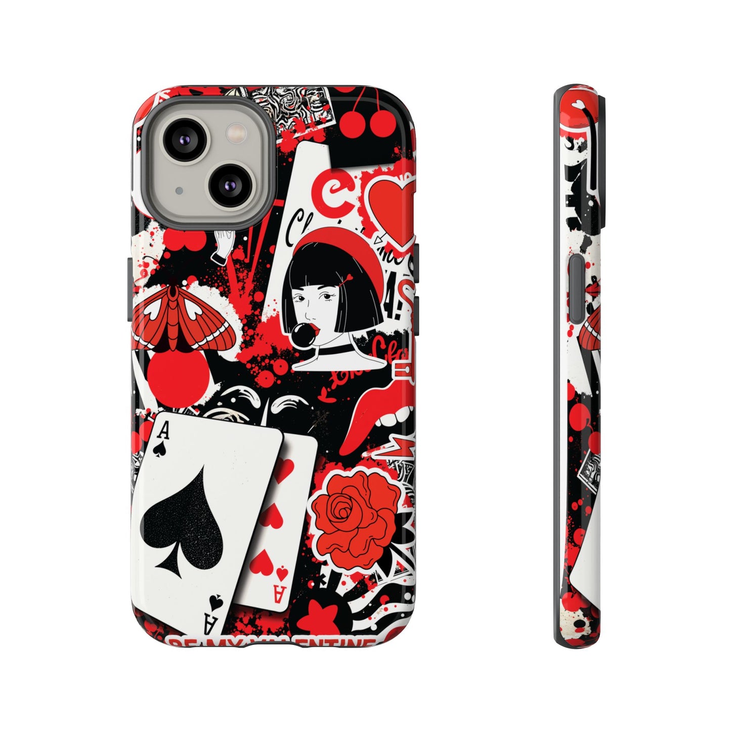 Bold Red & Black Ace Card Phone Case