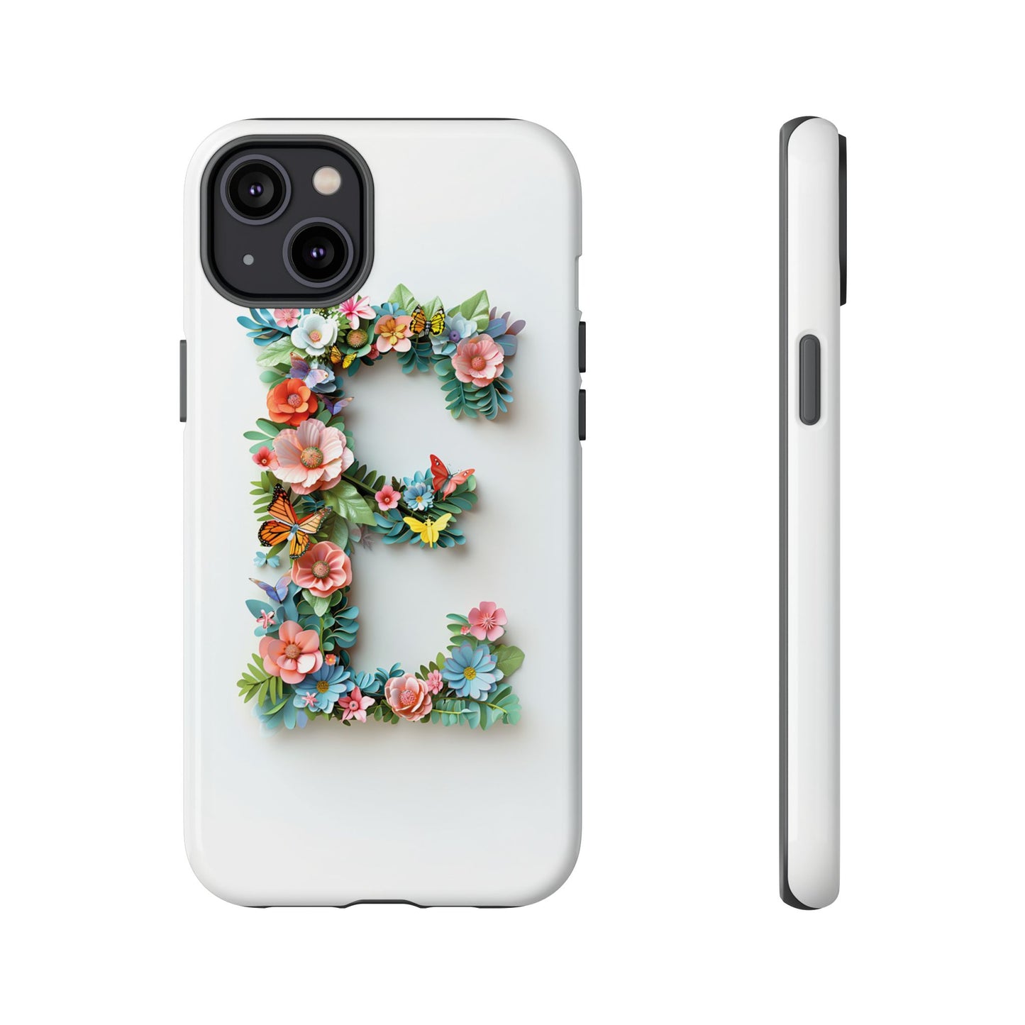 Floral Letter E Phone Case – Personalized Aesthetic Cover for iPhone, Samsung & Google Pixel