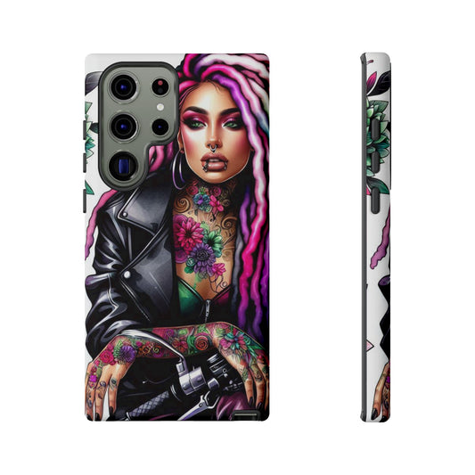 Neon Rebel – Vibrant Biker Queen Mobile Cover