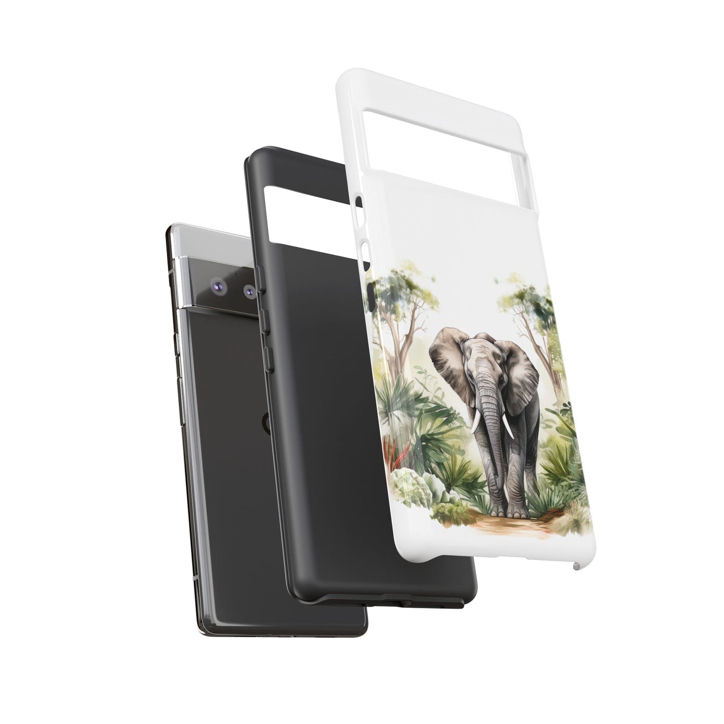 Serene Jungle Elephant Mobile Cover – Watercolor Wildlife Design