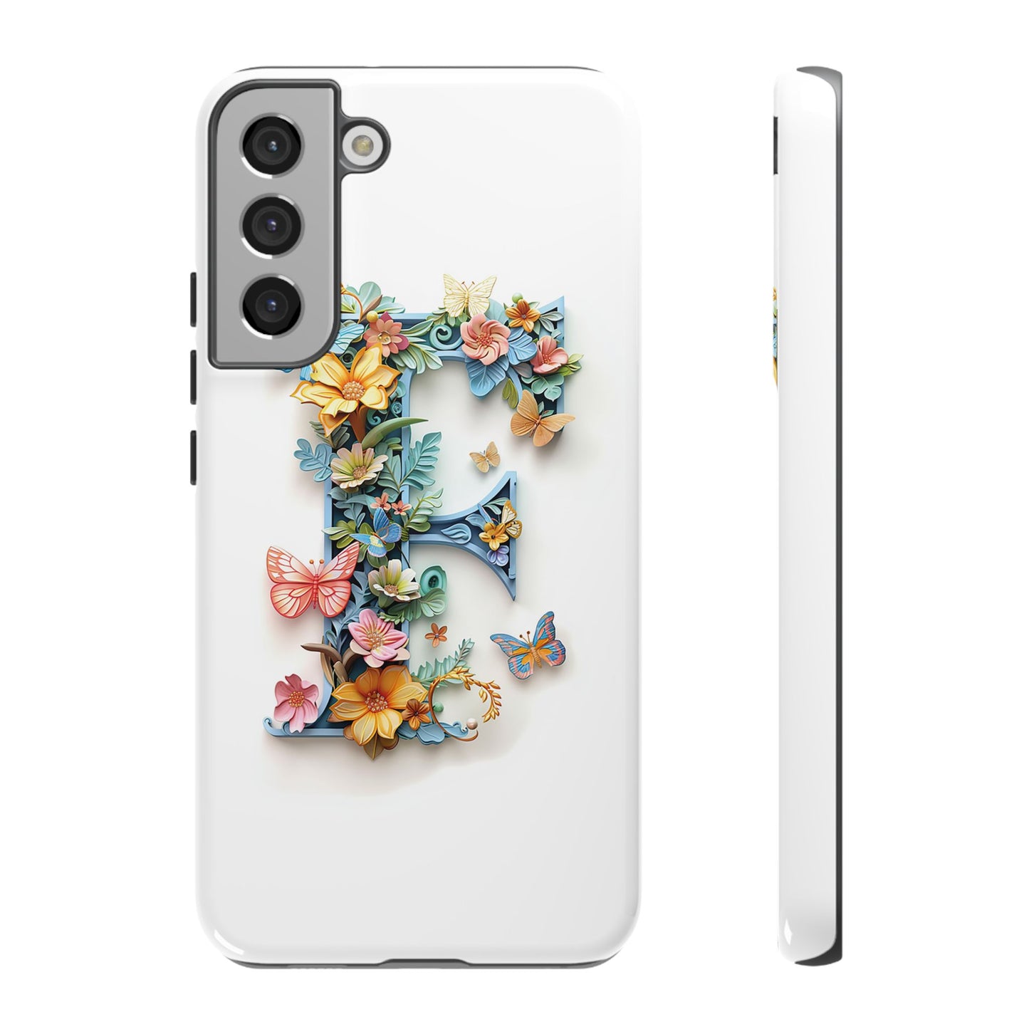 Floral Letter F Phone Case – Personalized Aesthetic Cover for iPhone, Samsung & Google Pixel