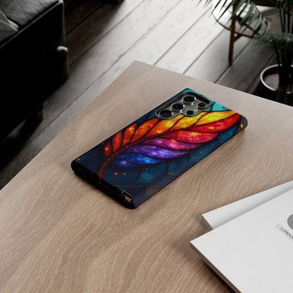 Vivid Feather: Stained Glass Abstract Art
