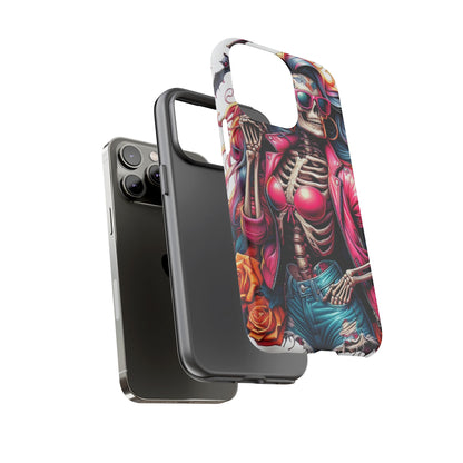 Neon Bones – Retro Skeleton & Vibrant Punk Aesthetic Mobile Cover