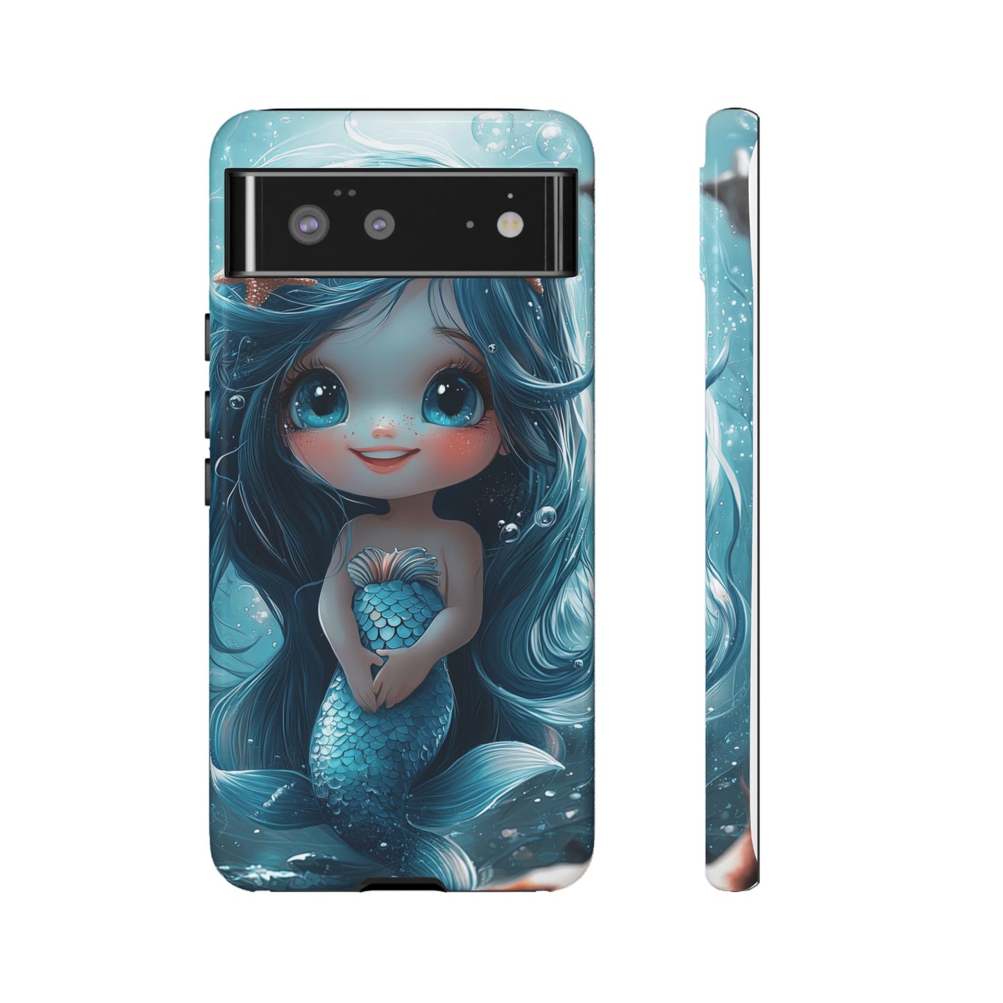 Bubble Bliss - Cute Chibi Mermaid Ocean Phone Case for iPhone, Samsung & Pixel