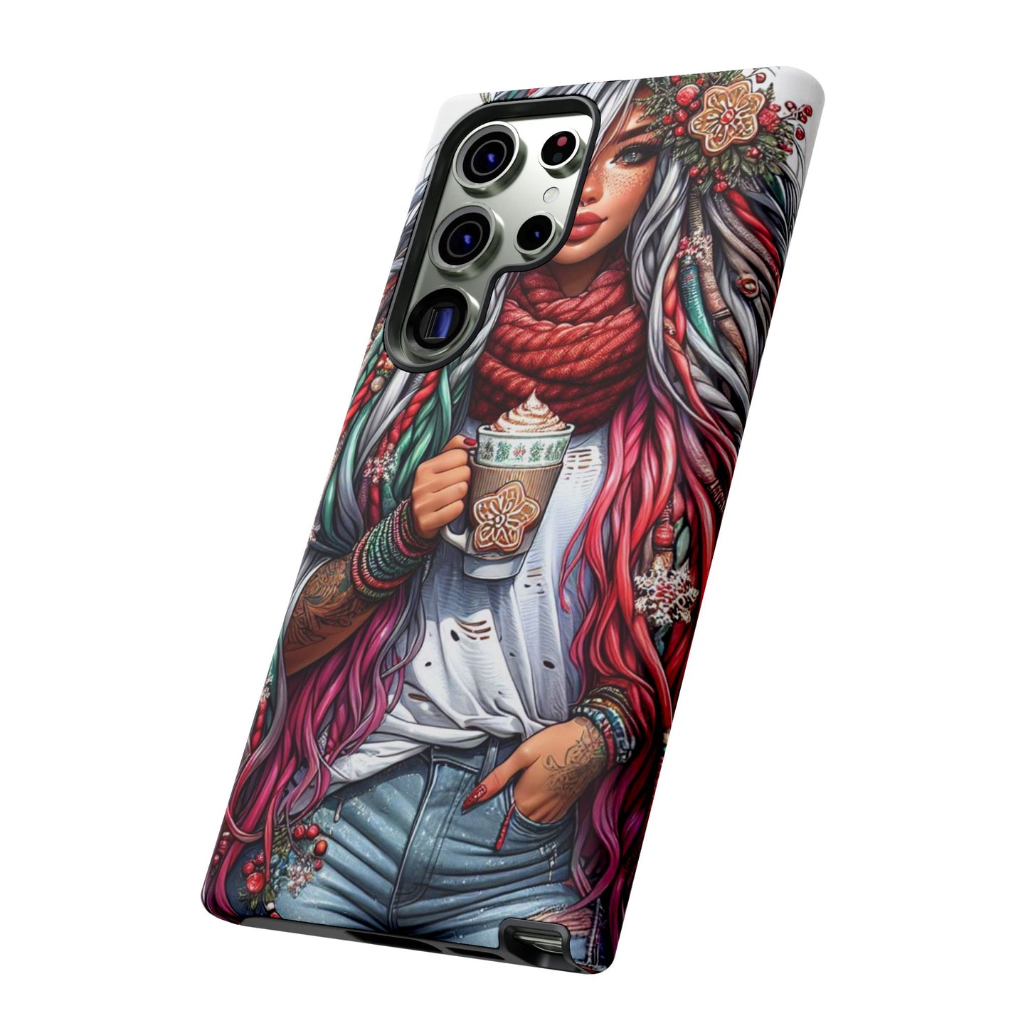 Boho Winter Queen – Cozy Dreads & Holiday Vibes Mobile Cover