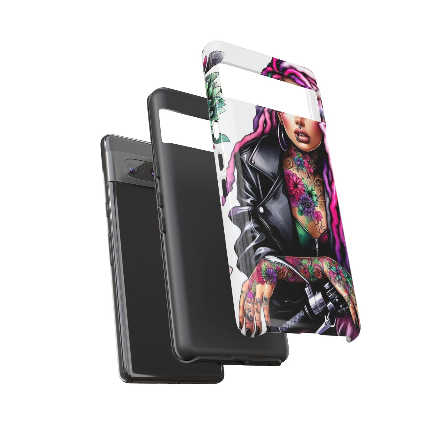 Neon Rebel – Vibrant Biker Queen Mobile Cover