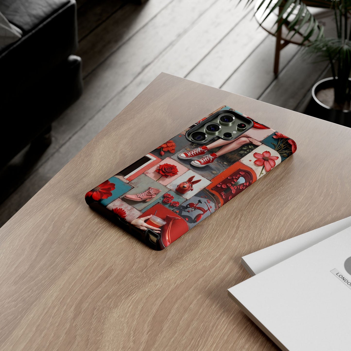 Red Sneakers & Roses Collage Phone Case