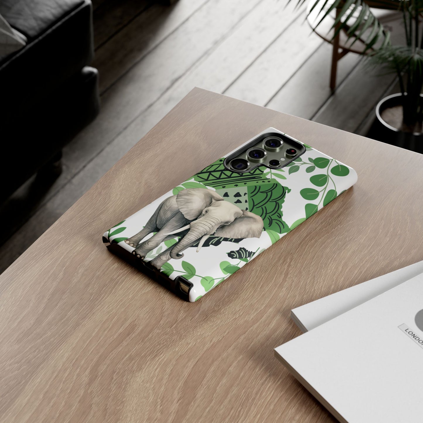 Tropical Elephant Mobile Cover – Nature-Inspired Boho Art